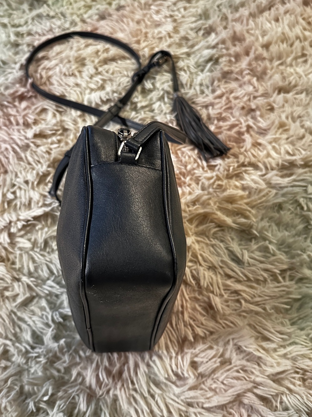 Saint Laurent Lou Smooth Leather Monogram Grey Camera Bag - Picture 8 of 13